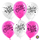 Воздушный шар (12''/30 см) Люблю Тебя, Ты Счастье!, Белый (200)/Фуше (435), пастель, 2 ст, 100 шт.