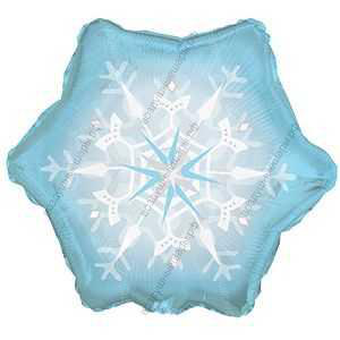 Шар с гелием  Фигура, Снежинка, Голубой, 51 см.