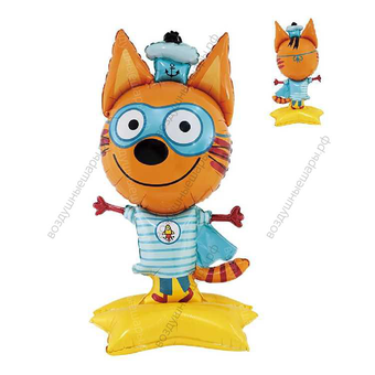 Шар 3D Фигура Три Кота, Коржик, на подставке, воздух, 122см.