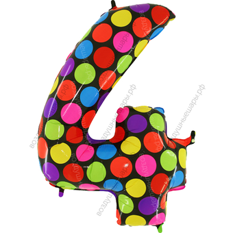 Шары цифры в ГОРОШЕК с гелием