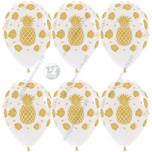 Шар с гелием  Ананас и листья, Прозрачный (390), кристалл, 5 ст, 30 см.