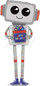 Шар (60''/152 см) Ходячая Фигура, Робот с подарком, 1 шт.