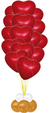 15 красных латексных шариков сердечек Красные