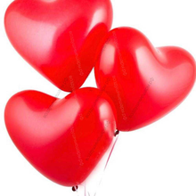 Красное сердце латексное, надутое гелием, 25 см
