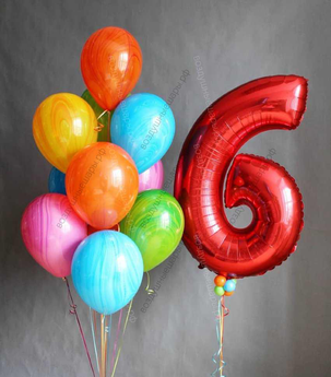 Фонтан из шаров ребенку на 6 лет "Разноцветные агаты"