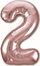Шар (40''/102 см) Цифра, 2, Slim, Розовое золото
