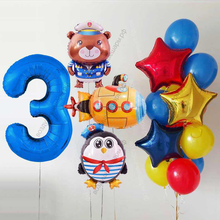 Фотозона на 3 года с Медведем- капитаном, Пингвином и Подводной лодкой 