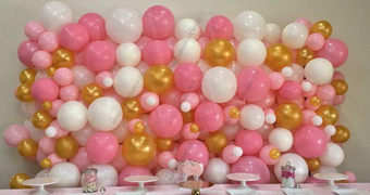 Фотофон из шаров (стена из шаров) "Розовый микс" (2,5м х 3,5м) 