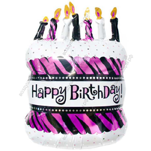 Шар с гелием  Фигура, Торт со свечками, Розовый, 79 см.