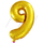 Воздушный шар с клапаном (16''/41 см) Цифра, 9, Золото, 1 шт.