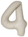 Шар (40''/102 см) Цифра, 4 Slim, Кремовый Латте, Матовый, 1 шт. в уп., B901914MCL
