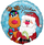 Фольгированный шар (18''/46 см) Круг, С Новым Годом (Дед Мороз и Олень), 1 шт.