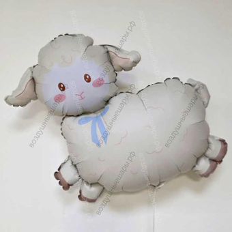 Гелиевый шар, Милый бежевый барашек, баран, 55 см