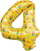 Шар (34''/86 см) Цифра, 4 Три Кота, Желтый