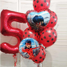 Шары день рождение девочки Леди Баг с цифрой на выбор