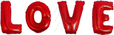 Шары-буквы "Love", надутые воздухом