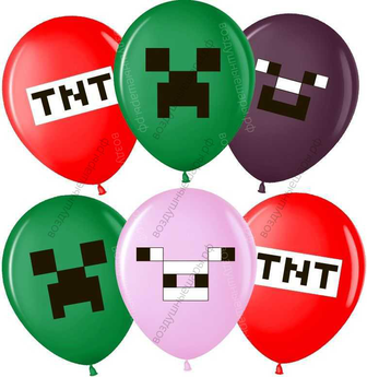 Шар с гелием Пиксели, Ассорти, пастель, 2 ст, 30 см.