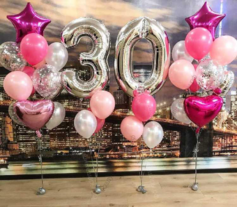 Оформление шарами "Премиум сет 30 лет" на юбилей 