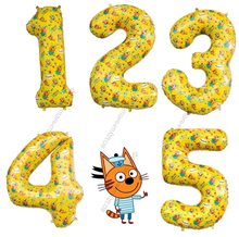 Шары-цифры Три кота гелиевые, 86 см