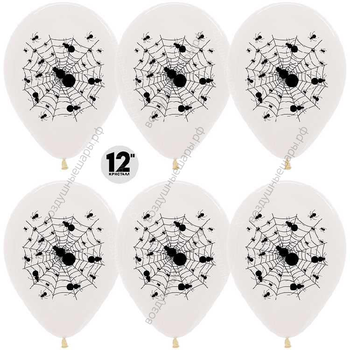 Воздушный Шар с гелием  Пауки, Прозрачный , кристалл, 2 ст, 30 см.