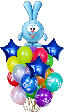 Букет из гелиевых шаров на день рождение ребенку Смешарики Крош