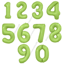 Шары цифры Мистик, Фисташка сатин с гелием, 90 см.
