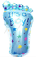 Фигура, Ступня (стопа, ножка) малыша, Голубой, 30", 76 см., Fa