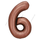 Шар (32''/81 см) Цифра, 6, Шоколадный, 1 шт. в уп., 26046