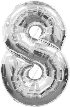 Шары цифры СЕРЕБРО, с гелием