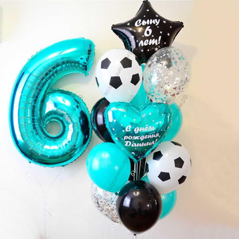 Украшение из шаров на 6-летие мальчика "Пенальти"