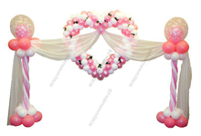 Сердце с фонариками и тканью "нежные чувства"