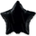 Шар (18''/46 см) Звезда, Черный, FL 1 шт.