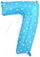 Шар (40''/102 см) Цифра, 7, Синий, 1 шт.