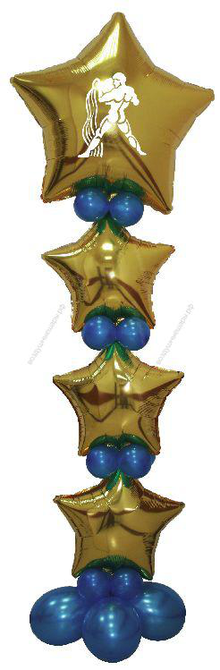 "Комета "Знак зодиака" (стойка из звезд с гелием)