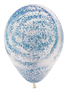 Гелиевый шар  Граффити, Небесная лазурь, Прозрачный , кристалл, 30 см.