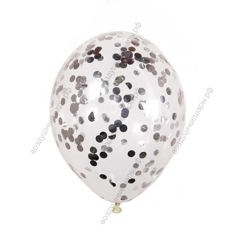 Шарики гелиевые с конфетти, черные круги