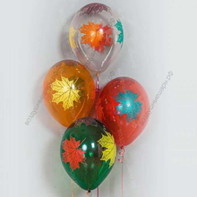 Шары гелиевые Осенние листья клена, ассорти