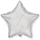 Фольгированный шар (18''/46 см) Звезда Серебряная, 1 шт.