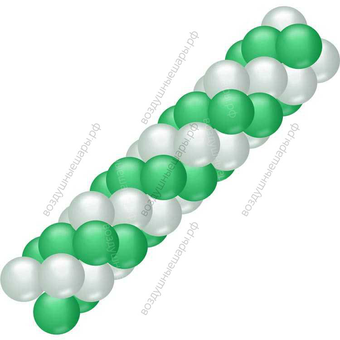 Бело-зеленая гирлянда из шаров (классическая)
