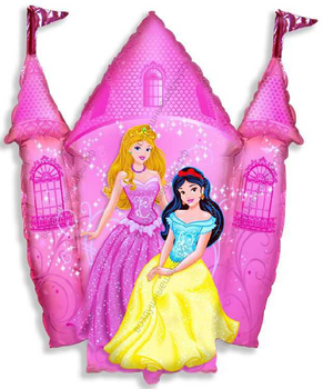 Шар с гелием  Фигура, Замок принцессы, Розовый, 86 см.