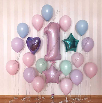Шарики на 1 годик девочке, фотозона "Сладости"