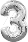1 шт. "3" серебристая