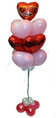 Фонтан из шаров-сердец "Я тебя люблю" № 1 Розово-красный