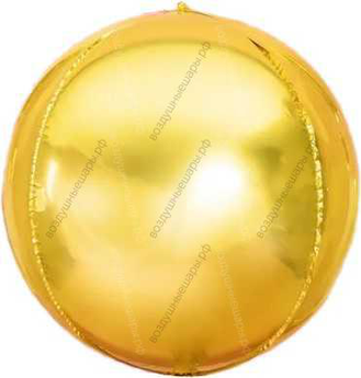 Огромный шар с гелием  Сфера 3D, Золото 50"/ 127 см, 80 см