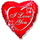 Воздушный шар (18''/46 см) Сердце, Я люблю тебя (влюбленные сердца), Красный, 1 шт.