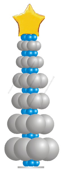 Елка из воздушных шариков "Новогодняя ночь"