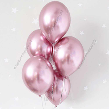 Шары Светло- розовые хром, с гелием