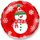 Фольгированный шар (18''/46 см) Круг, Снеговик, Красный, 1 шт.