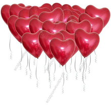 Шары-сердца гелиевые Хром, 30см: 25 шаров
