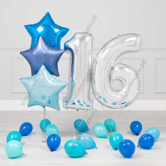 Сет "Шары на 16 лет" для парня